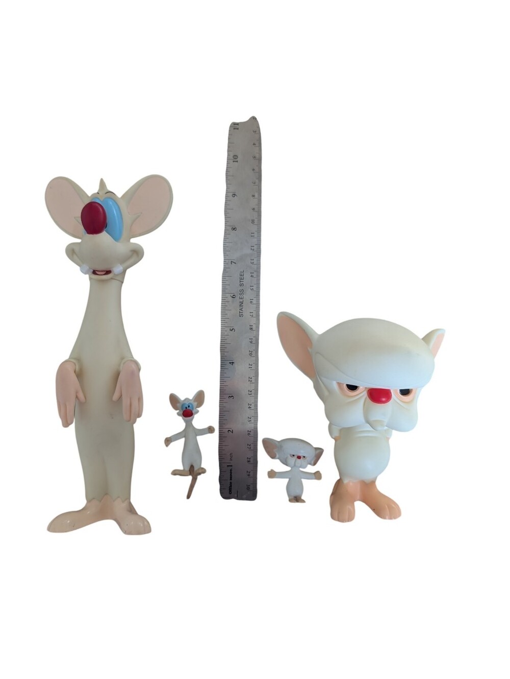 Vintage 1996 WB Anamaniacs Pinky And The Brain Vinyl Figurines Rare Collectables